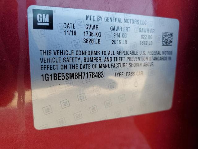 2017 CHEVROLET CRUZE - 1G1BE5SM8H7178483