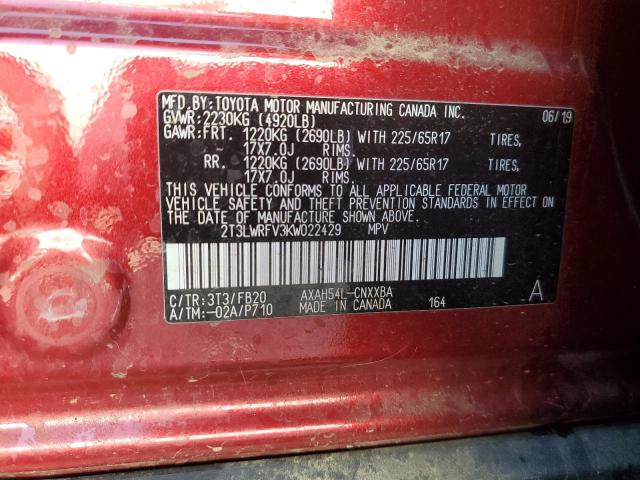 2019 TOYOTA RAV4 LE - 2T3LWRFV3KW022429