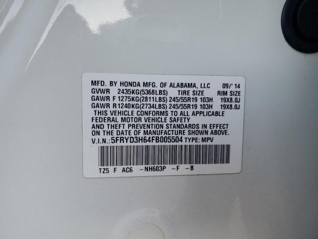2015 ACURA MDX TECHNO - 5FRYD3H64FB005504