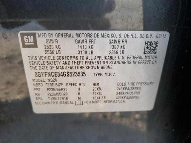 2016 CADILLAC SRX PERFOR - 3GYFNCE34GS523535