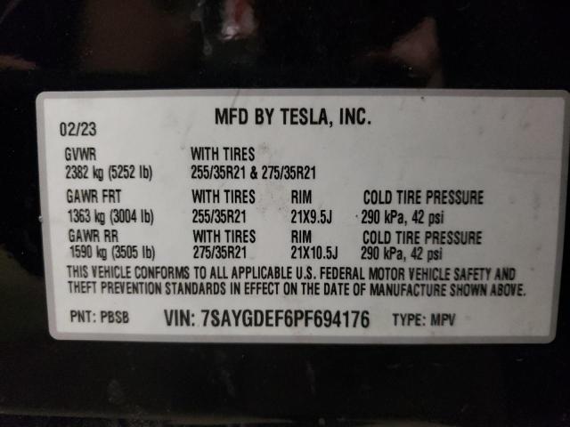 2023 TESLA MODEL Y - 7SAYGDEF6PF694176