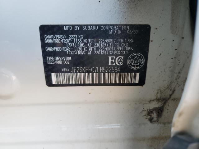 2020 SUBARU FORESTER C JF2SKEFC7LH522584