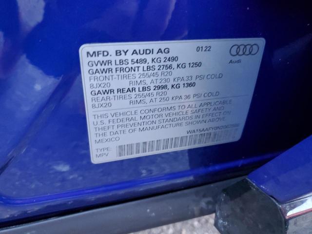 2022 AUDI Q5 SPORTBA WA15AAFY0N2062588