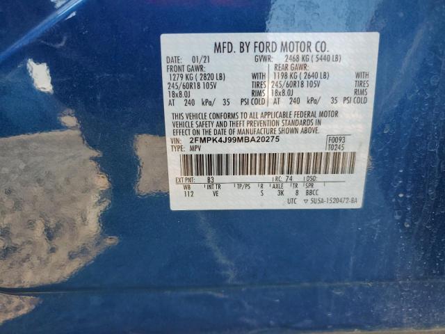 2021 FORD EDGE SEL - 2FMPK4J99MBA20275