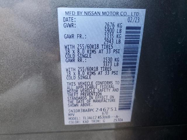 VIN 5N1DR3BA8PC246751 2023 Nissan Pathfinder, SV no.14