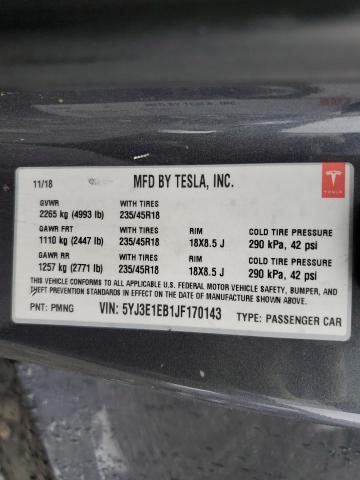 2018 TESLA MODEL 3 - 5YJ3E1EB1JF170143