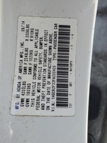 VIN 1HGCR2F33FA030405 2015 Honda Accord, LX no.12