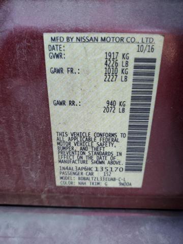 2017 NISSAN ALTIMA 2.5 - 1N4AL3AP6HC135170