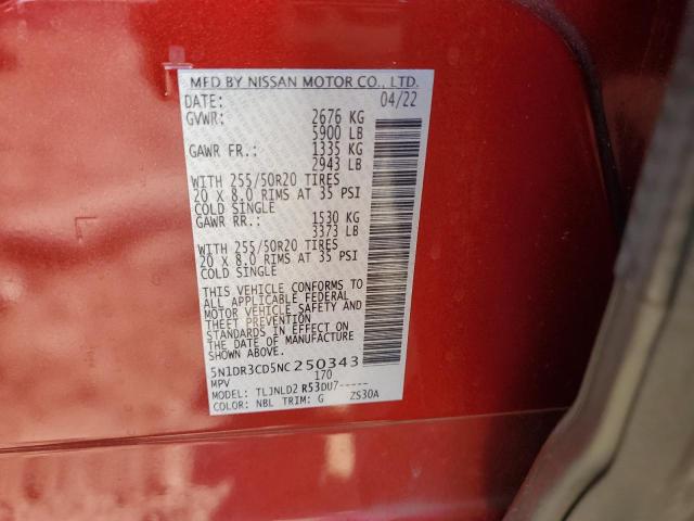 2022 NISSAN PATHFINDER - 5N1DR3CD5NC250343