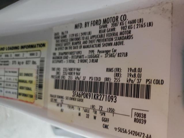 2019 FORD FUSION TIT - 3FA6P0K91KR271093