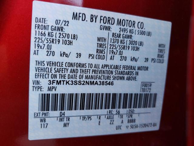 2022 FORD MUSTANG MA - 3FMTK3SS2NMA38546