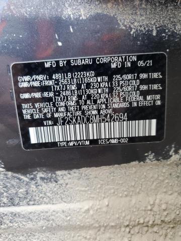 2021 SUBARU FORESTER JF2SKADC8MH542694
