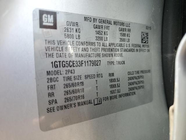 VIN 1GTG5CE33F1179027 2015 GMC Canyon, Slt no.13