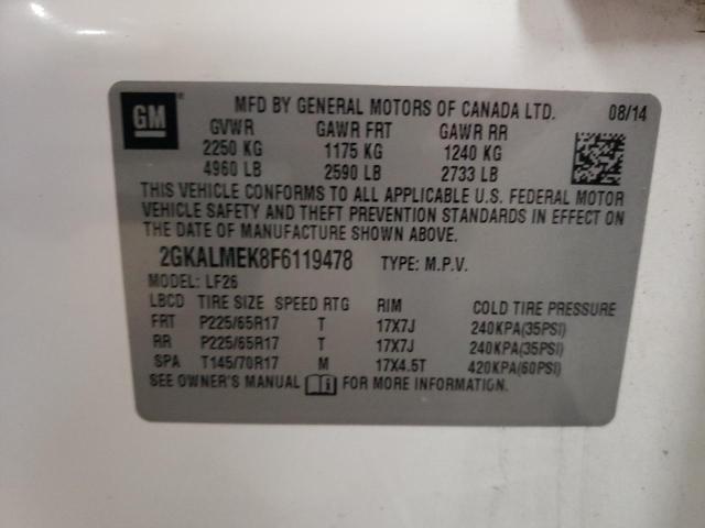 VIN 2GKALMEK8F6119478 2015 GMC Terrain, Sle no.13