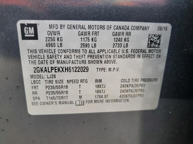 VIN 2GKALPEKXH6122029 2017 GMC Terrain, Slt no.12