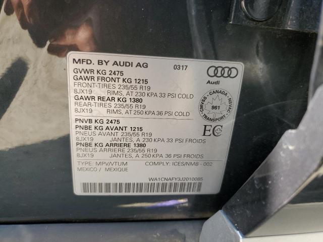 2018 AUDI Q5 PRESTIG WA1CNAFY3J2010085