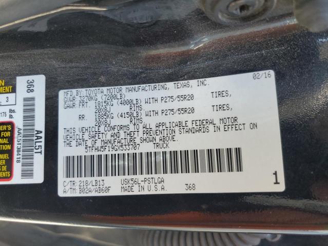 2016 TOYOTA TUNDRA CRE - 5TFHW5F19GX533707
