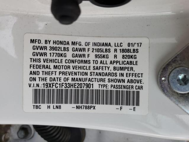 2017 HONDA CIVIC EX - 19XFC1F33HE207901