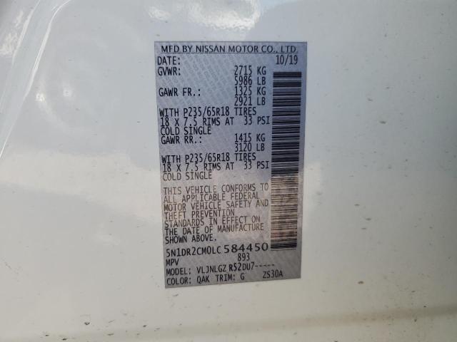 2020 NISSAN PATHFINDER - 5N1DR2CM0LC584450