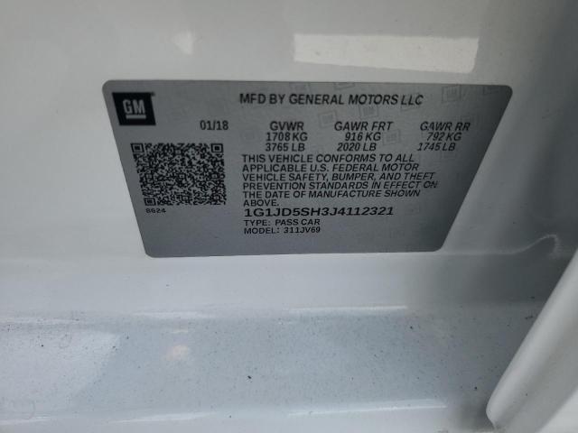 2018 CHEVROLET SONIC - 1G1JD5SH3J4112321