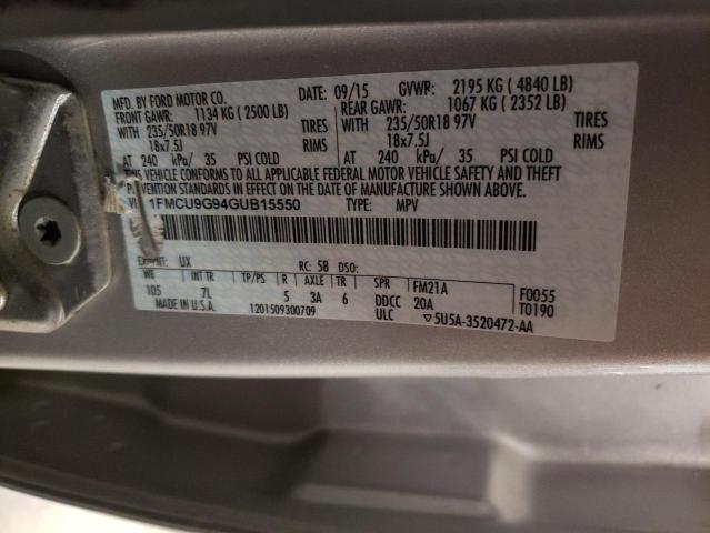 2016 FORD ESCAPE SE - 1FMCU9G94GUB15550
