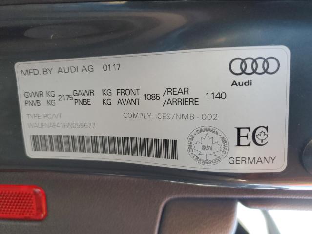 2017 AUDI A4 PRESTIG WAUFNAF41HN059677