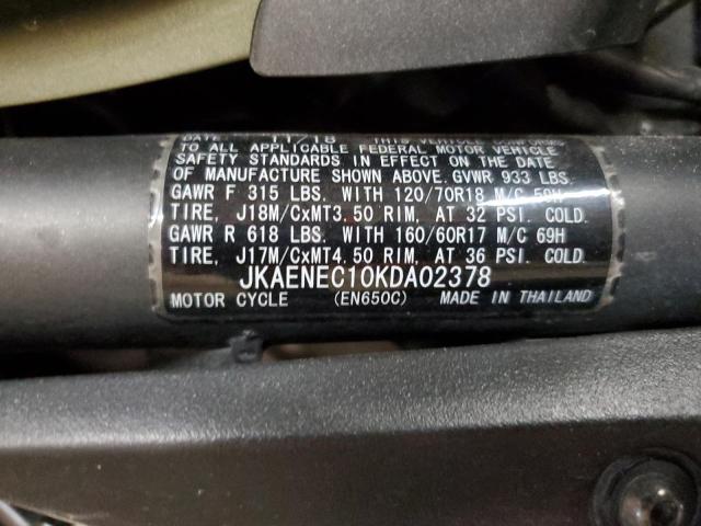 2019 KAWASAKI EN650 JKAENEC10KDA02378