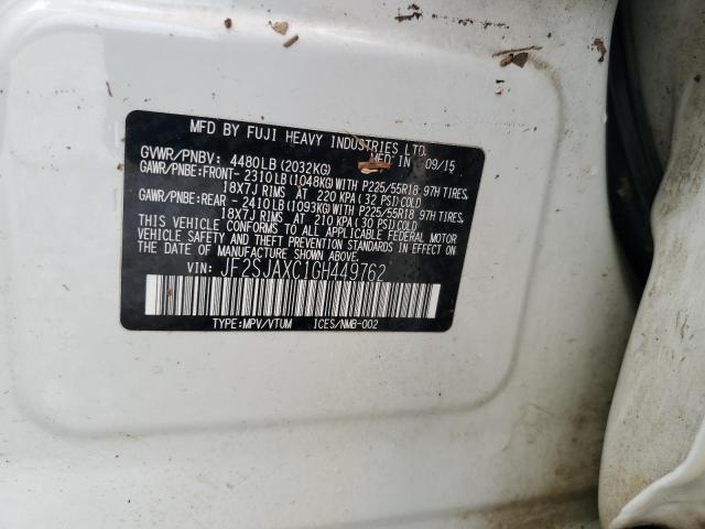 2016 SUBARU FORESTER 2 - JF2SJAXC1GH449762