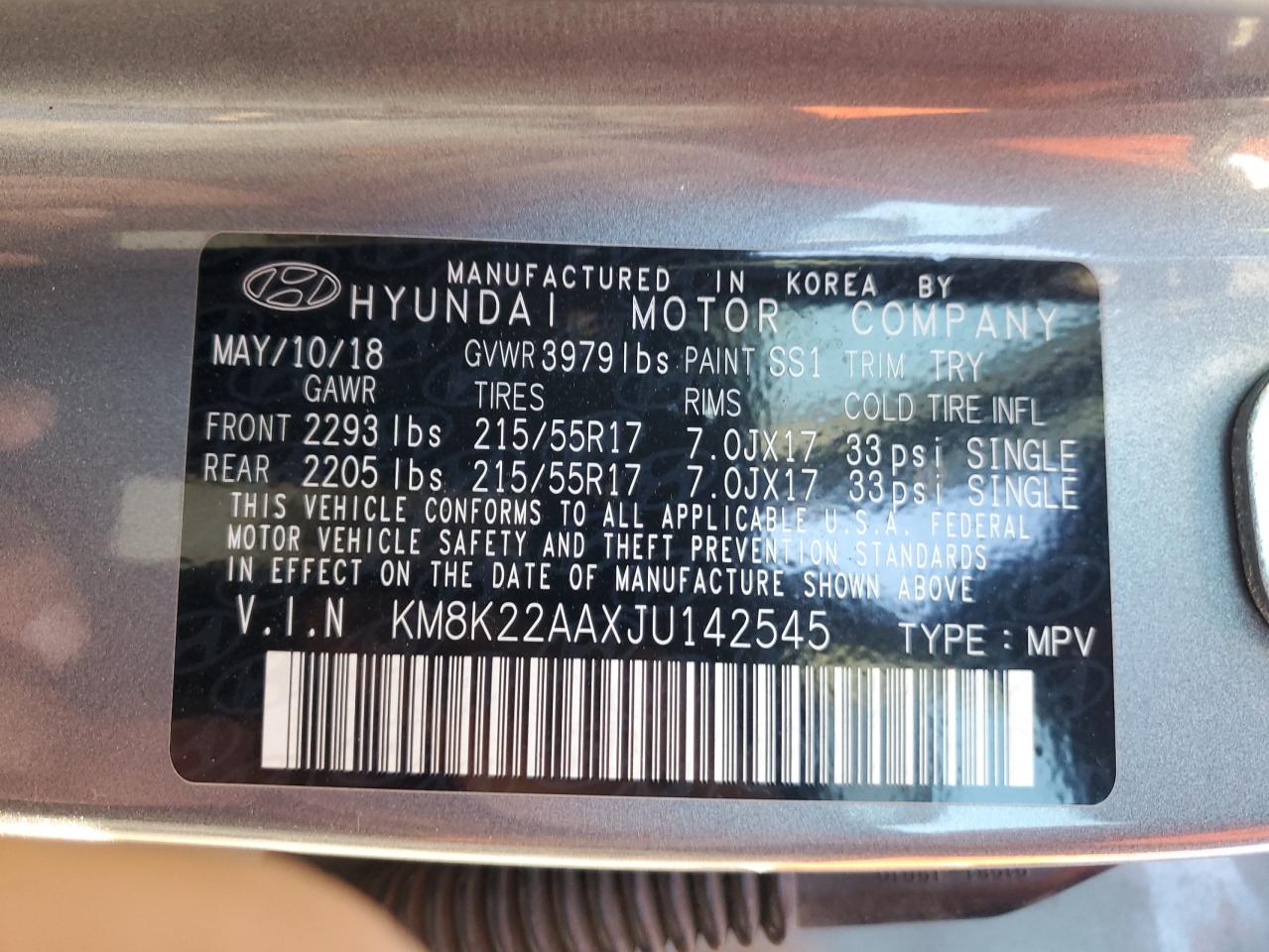 Lot #2928641834 2018 HYUNDAI KONA SEL