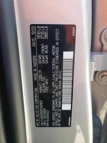 2023 VOLVO XC60 ULTIM YV4062RX0P1300827
