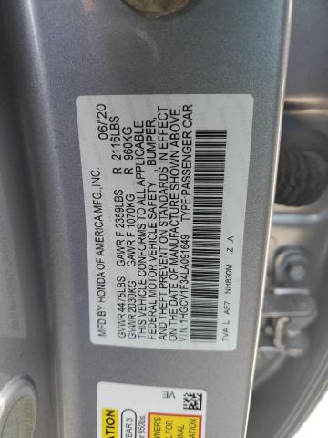 VIN 1HGCV1F34LA091649 2020 HONDA ACCORD no.12