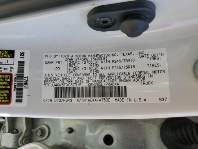 VIN 5TFJU4GN5FX087315 2015 Toyota Tacoma, Double Ca... no.13