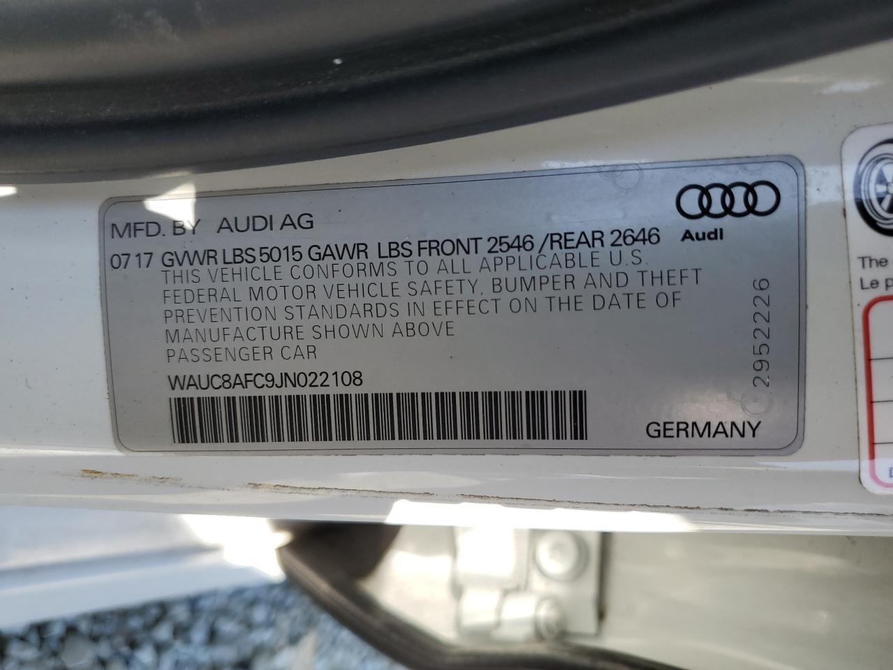 Lot #2935810620 2018 AUDI A6 PREMIUM