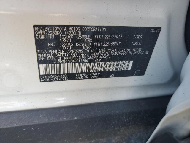 2019 TOYOTA RAV4 XLE - JTMRWRFV8KD011756