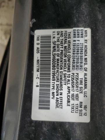 VIN 5FNRL5H60DB019949 2013 Honda Odyssey, Exl no.13