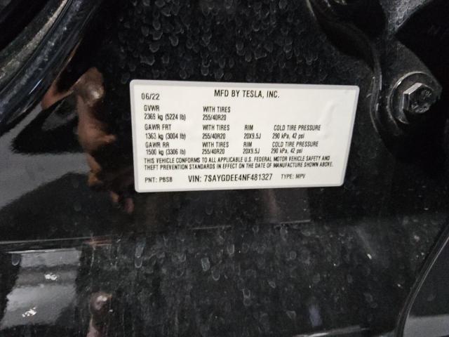 2022 TESLA MODEL Y - 7SAYGDEE4NF481327