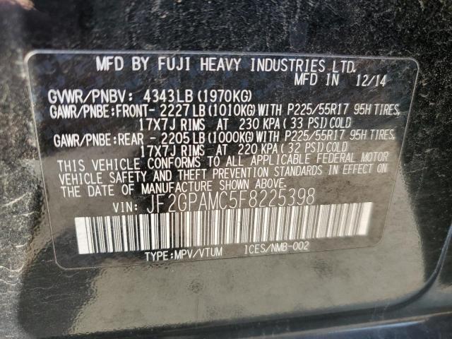 VIN JF2GPAMC5F8225398 2015 Subaru XV, 2.0 Limited no.12