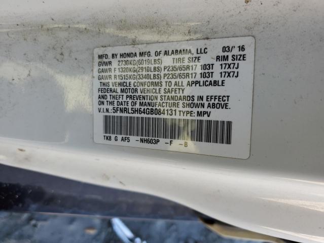 VIN 5FNRL5H64GB084131 2016 Honda Odyssey, Exl no.13