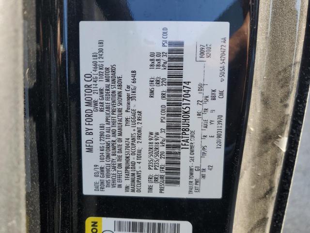 2019 FORD MUSTANG - 1FATP8UH0K5170474