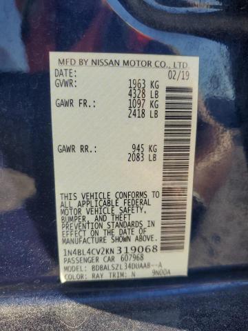 2019 NISSAN ALTIMA SR - 1N4BL4CV2KN319068