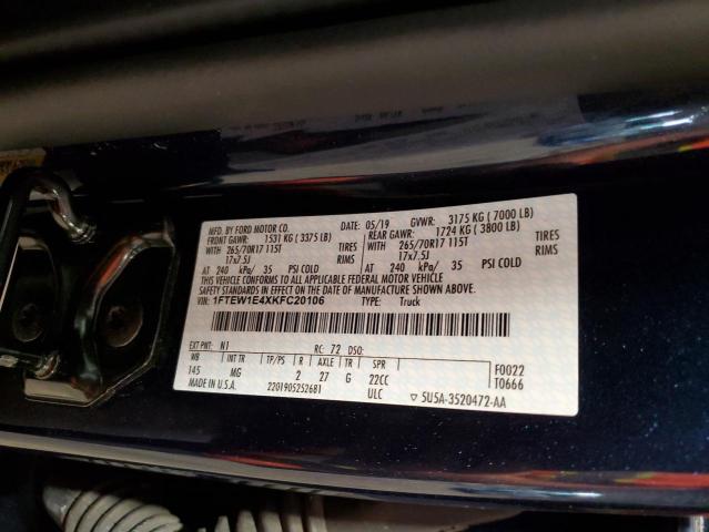 2019 FORD F150 SUPER - 1FTEW1E4XKFC20106