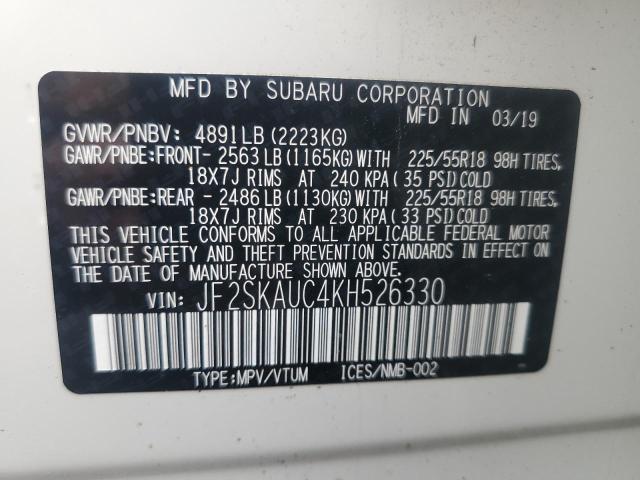 2019 SUBARU FORESTER L - JF2SKAUC4KH526330