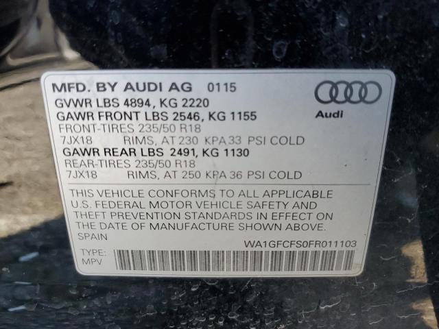 VIN WA1GFCFS0FR011103 2015 Audi Q3, Prestige no.13