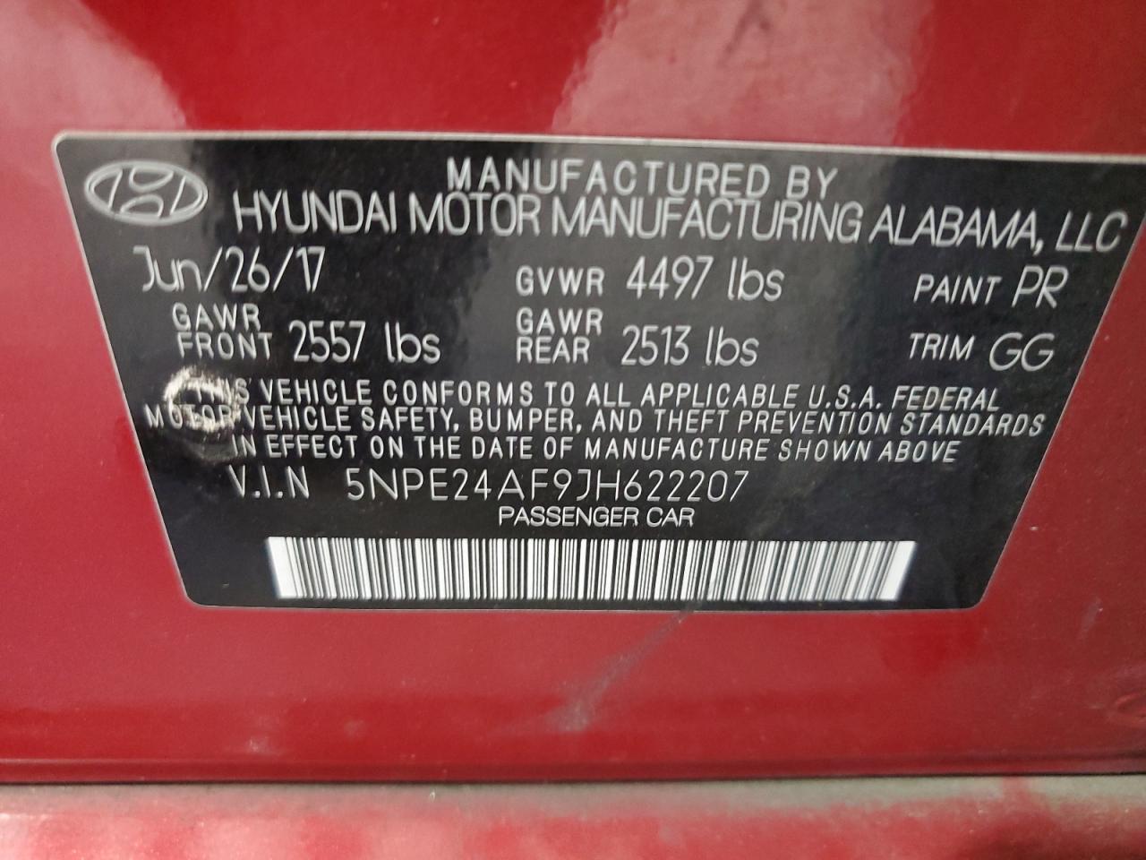 Lot #2988645279 2018 HYUNDAI SONATA SE