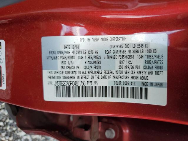 VIN JM3TB2CA6F0451750 2015 Mazda CX-9, Touring no.13