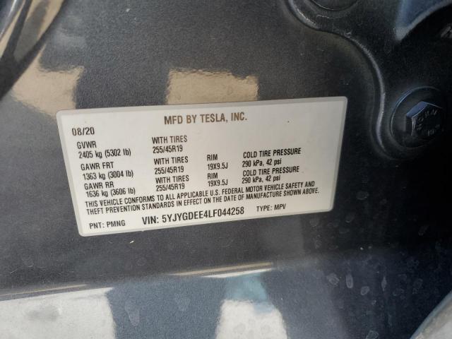 2020 TESLA MODEL Y - 5YJYGDEE4LF044258