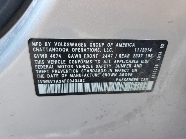 2015 VOLKSWAGEN PASSAT SE 1VWBV7A34FC043482