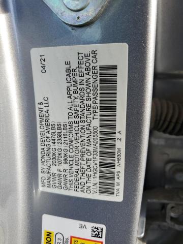 VIN 1HGCV1F33MA065500 2021 HONDA ACCORD no.12