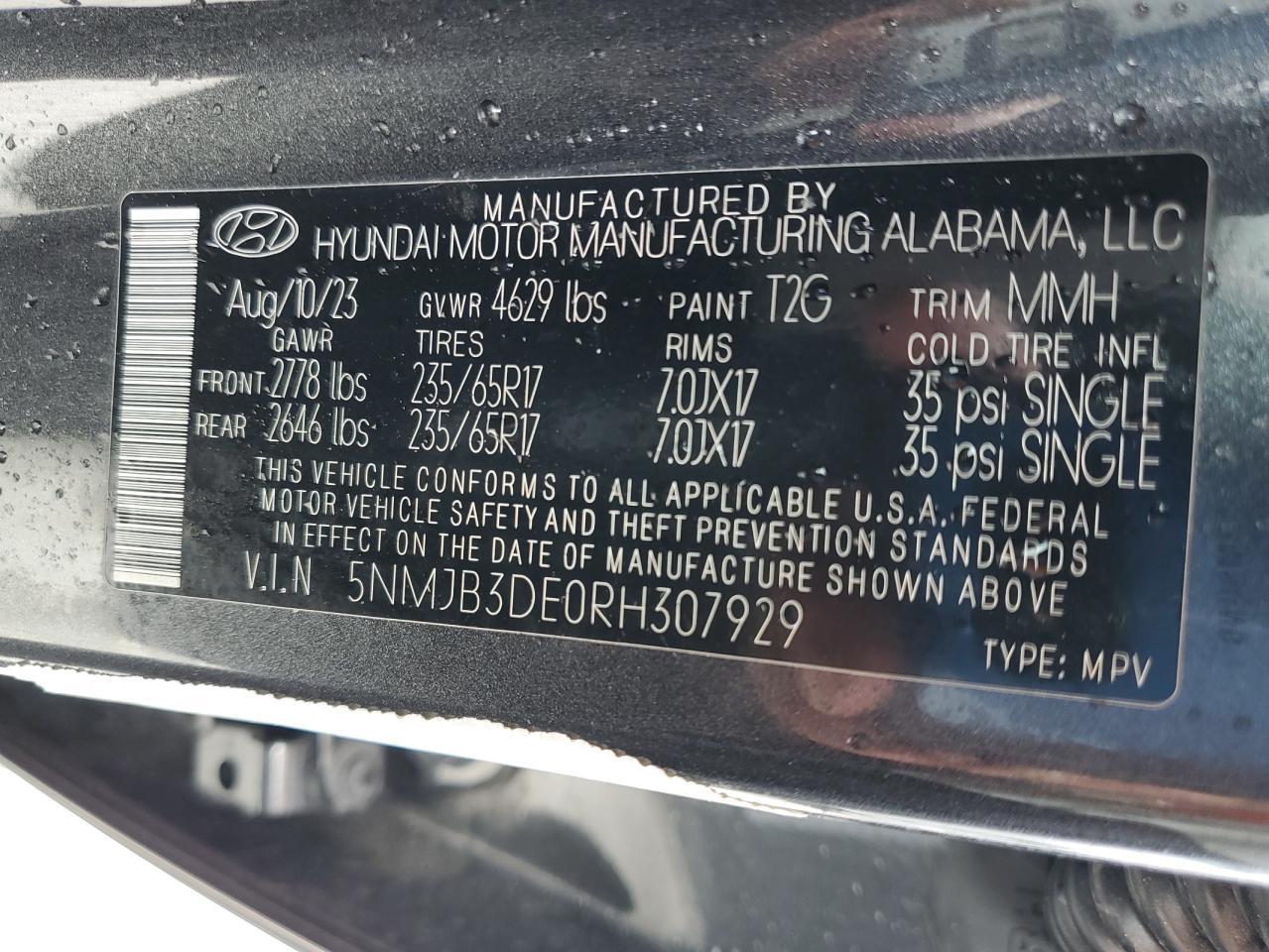 Lot #2940104466 2024 HYUNDAI TUCSON SEL