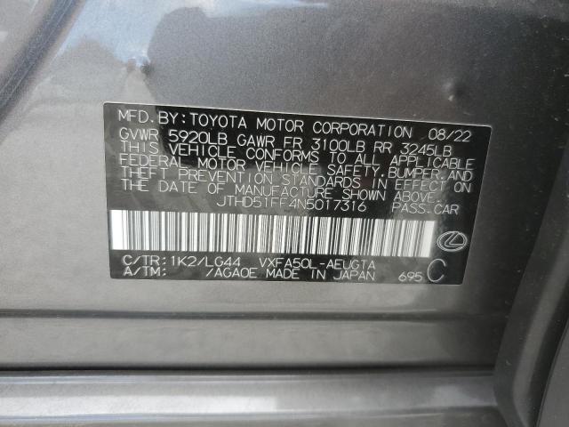 2022 LEXUS LS 500 BAS JTHD51FF4N5017316